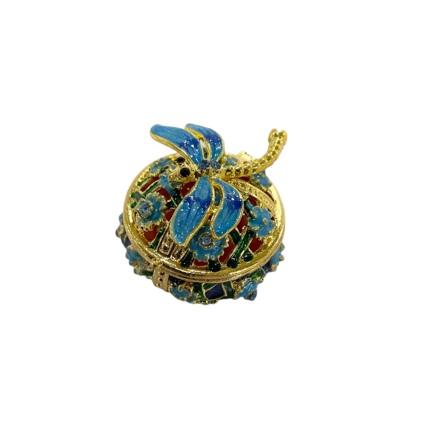 Jewel Enameled Dragonfly Trinket Box