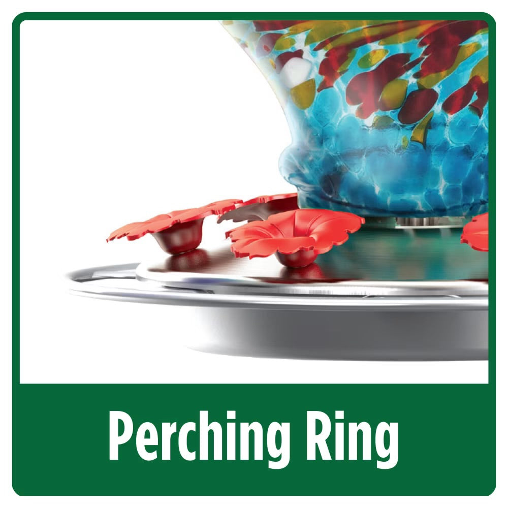 Blown Glass Hummingbird Feeder