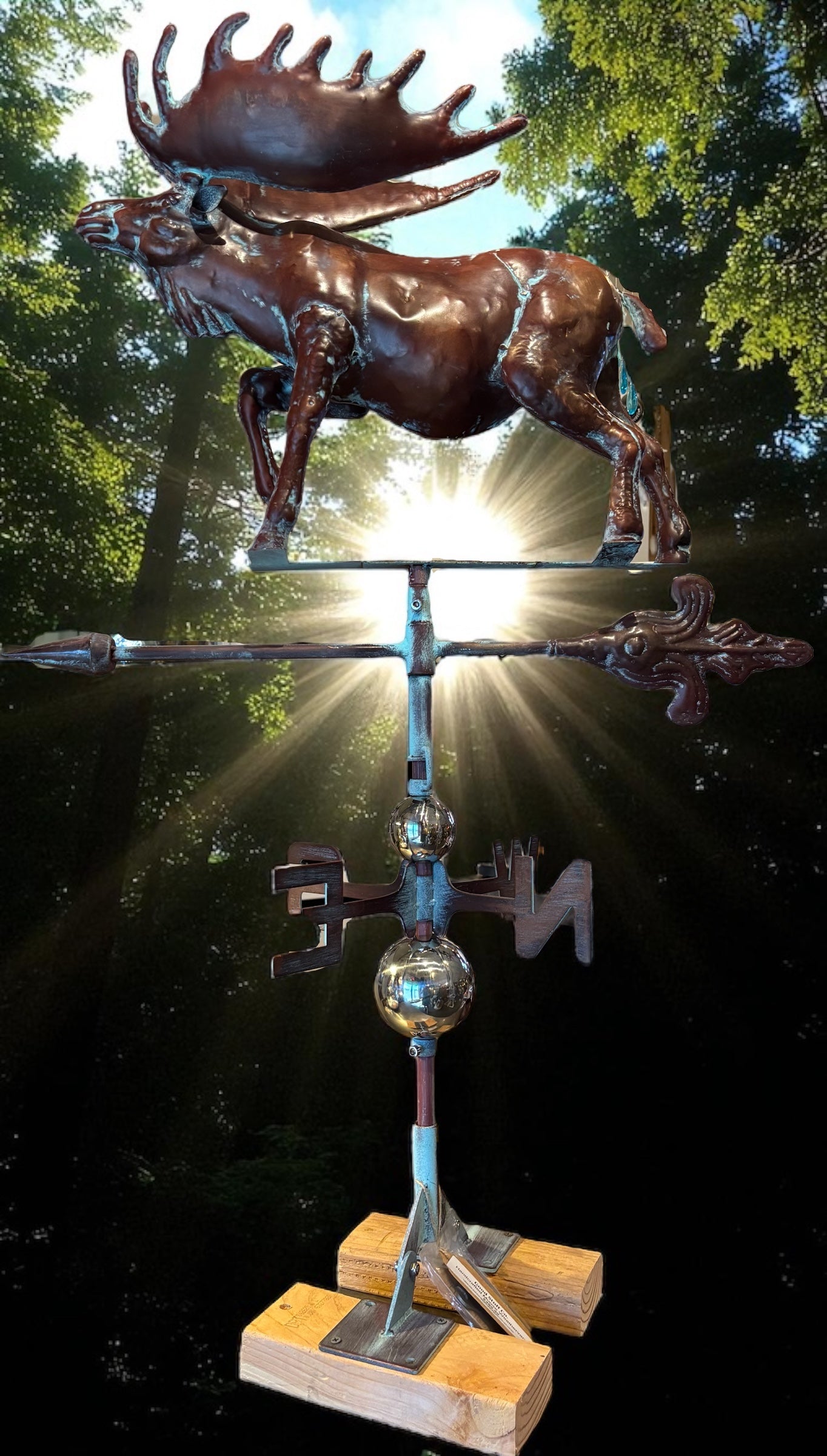 Handcrafted 3D Moose Weathervane