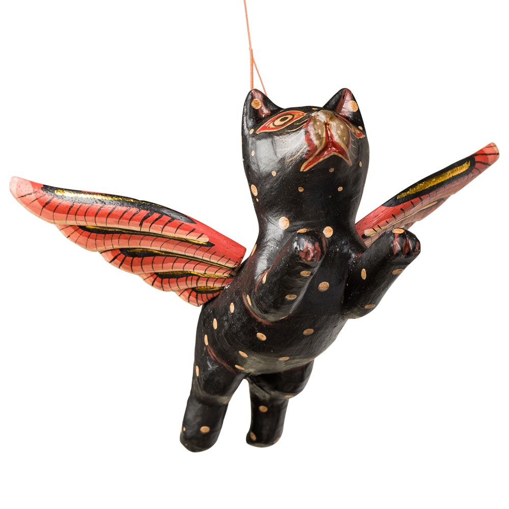 Flying Winged Black Cat