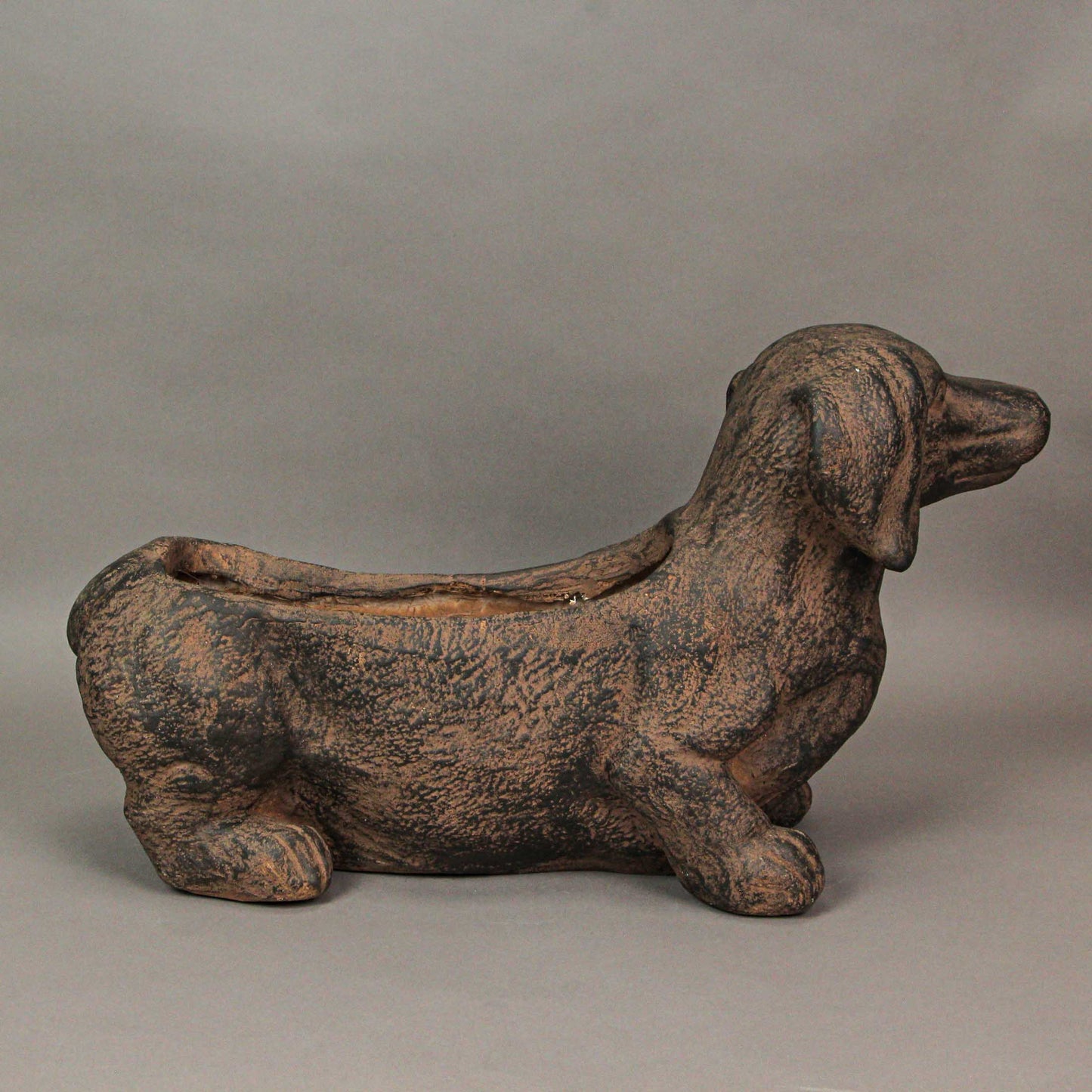 Rustic Dachshund Dog Planter