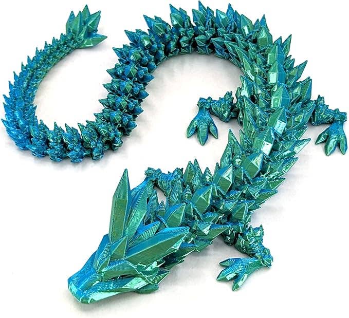 3D Printed Dragon With Egg Fidget Toy - Multiple Colours: Green