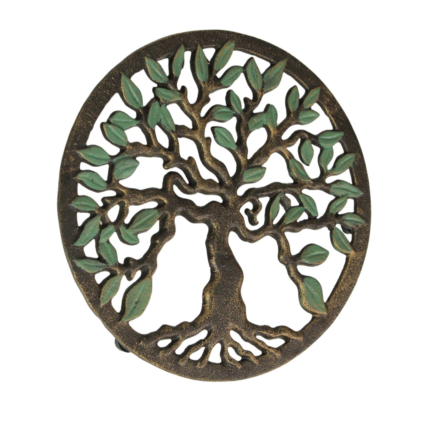 Cast Iron Tree of Life Trivet Antique Gold Finish