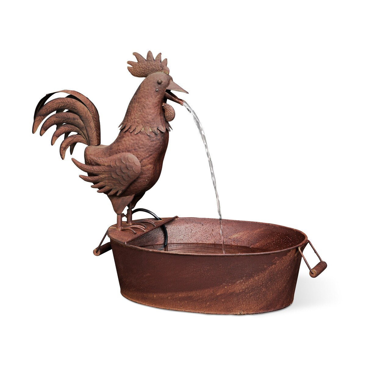 Folk Art Rooster Fountain