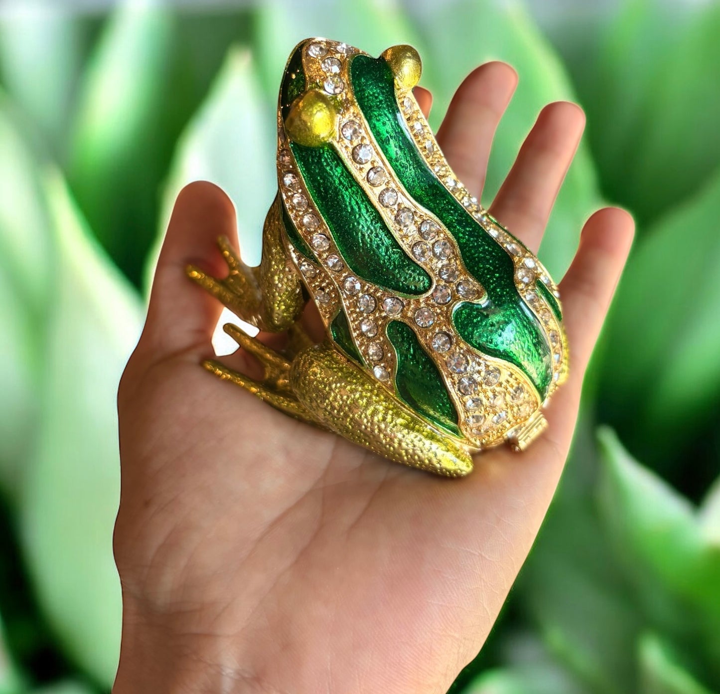 Jewel Enameled Frog Trinket Box
