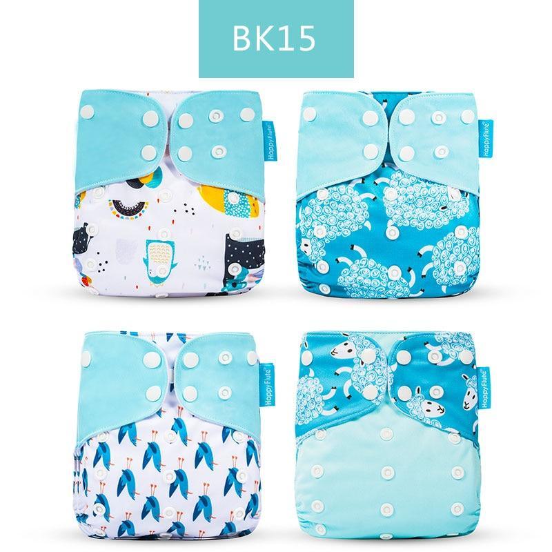 Washable Eco-friendly Reusable Cloth Diapers - Multiple Designs (Set of 4)