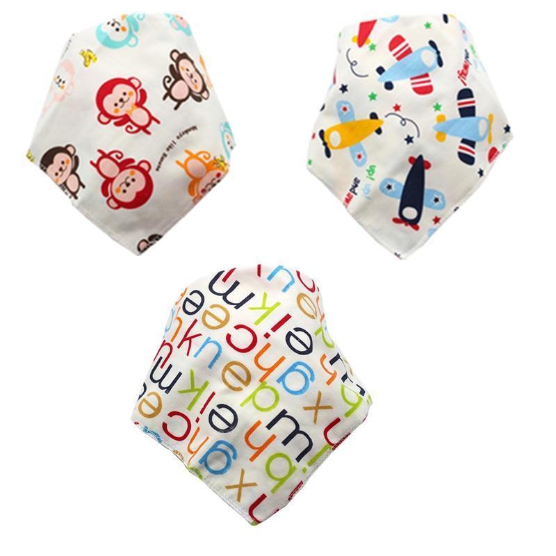 Organic Cotton Waterproof Baby Burp Cloth Bibs – Set of 3 | Multiple Designs
