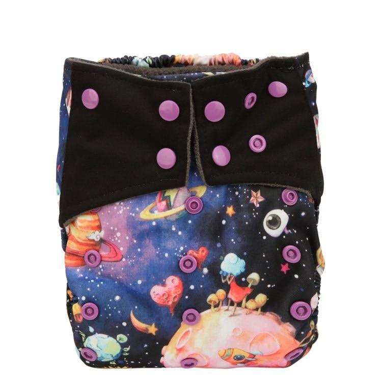 Charcoal Bamboo Reusable Baby Cloth Diapers - Double Gusset, Washable Nappies - Multiple Designs