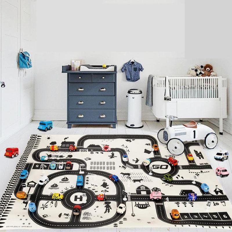 Cartoon City Map Baby Play Mat & Crawling Rug | 2 Sizes