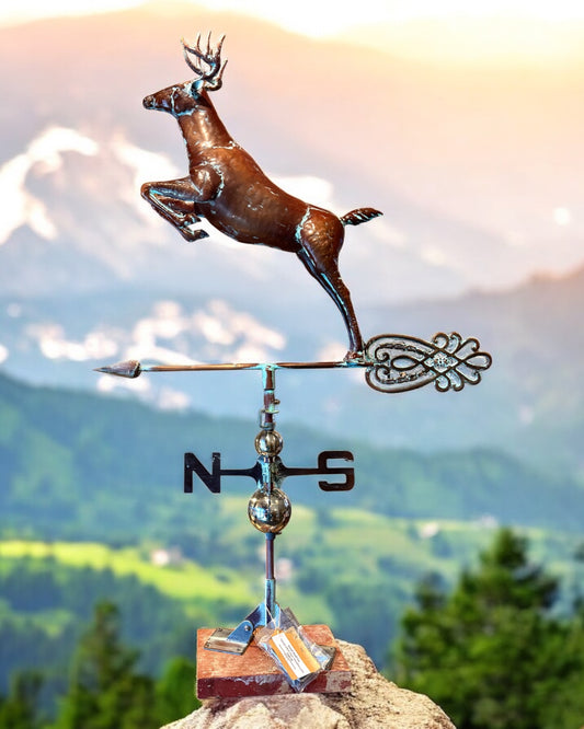 Handcrafted 3D Leaping Buck Weathervane