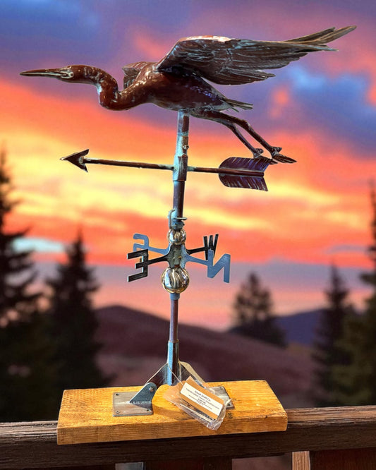 Handcrafted 3D Heron Weathervane