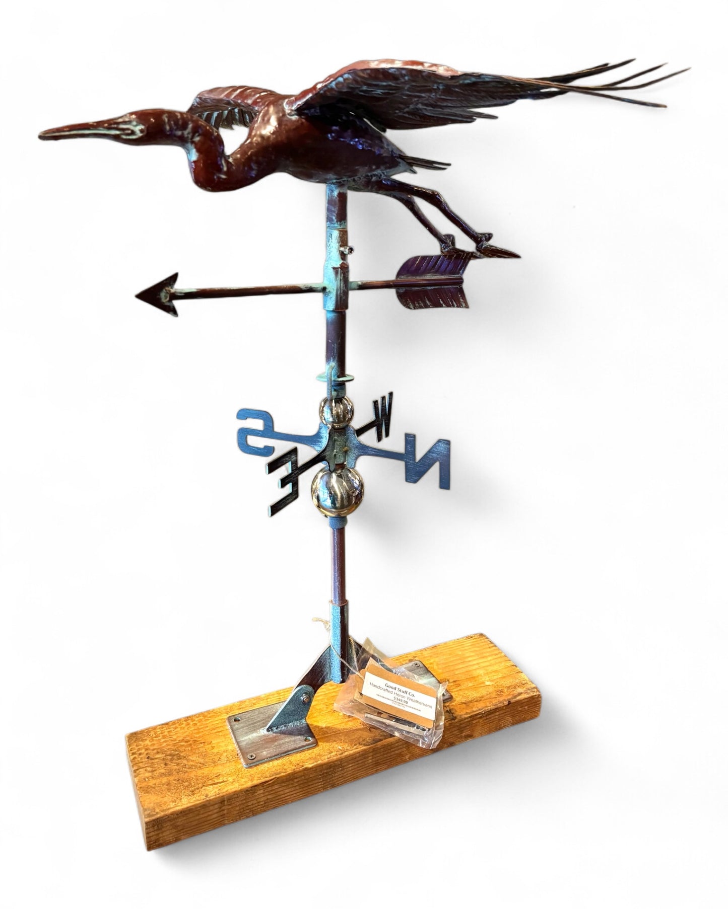 Handcrafted 3D Heron Weathervane