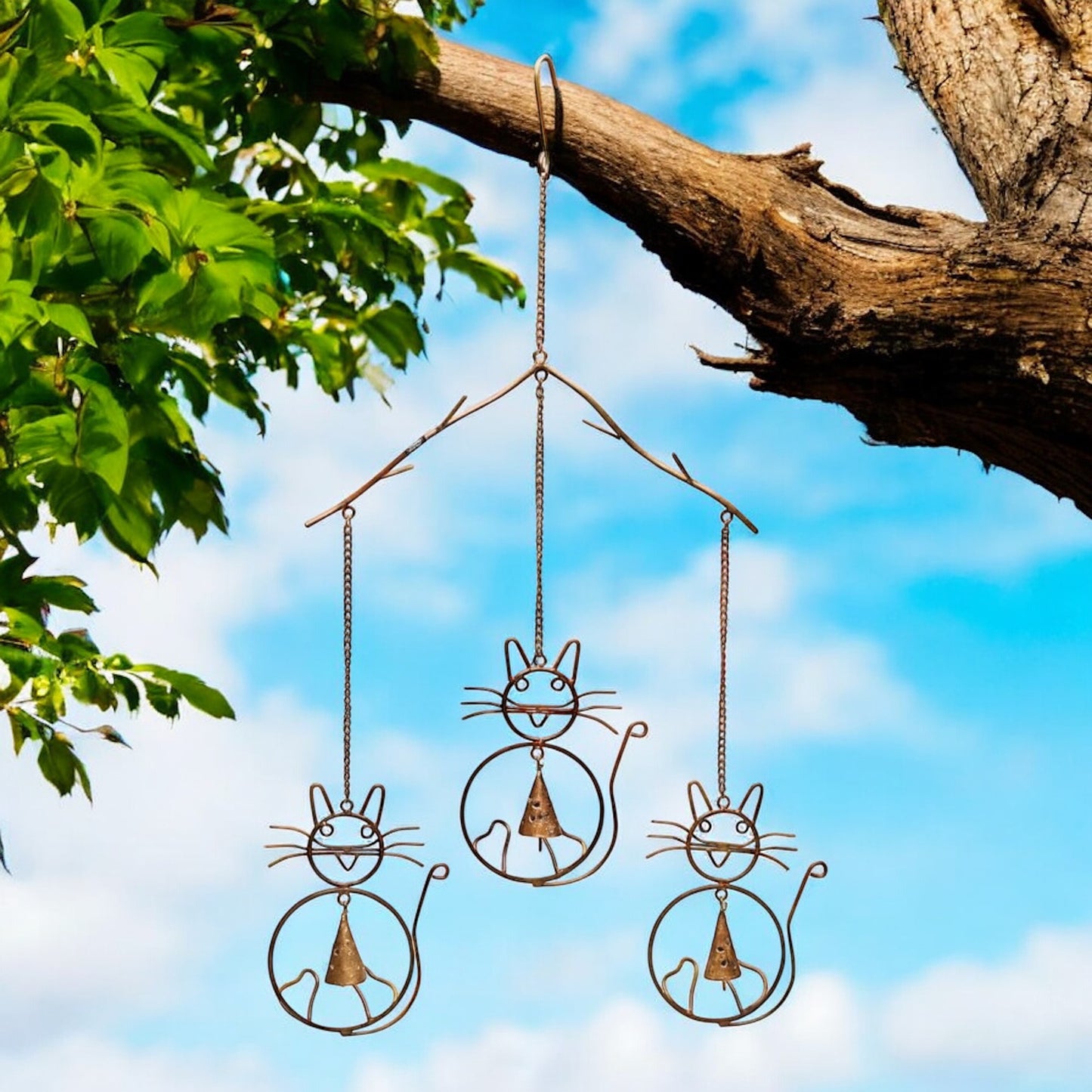 Cats with Bells Wind Chime
