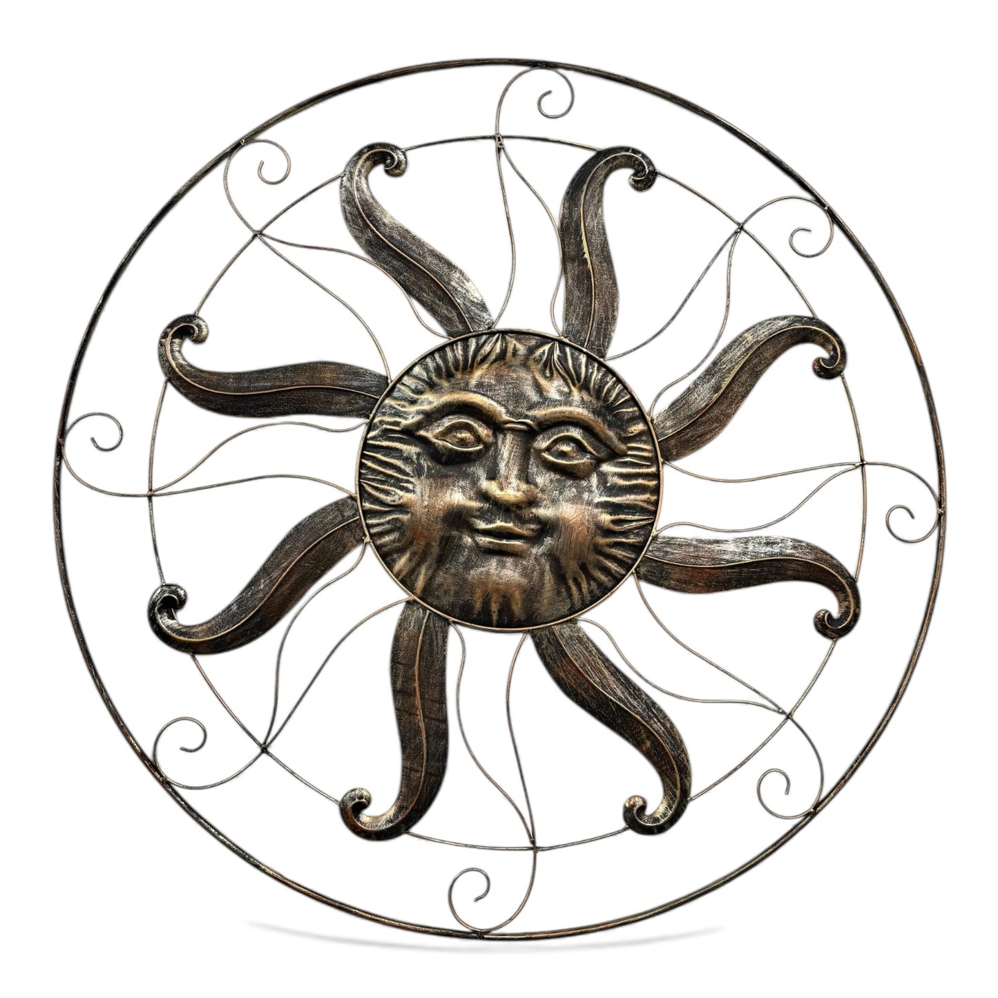 Large Metal Sun Face Wall Décor