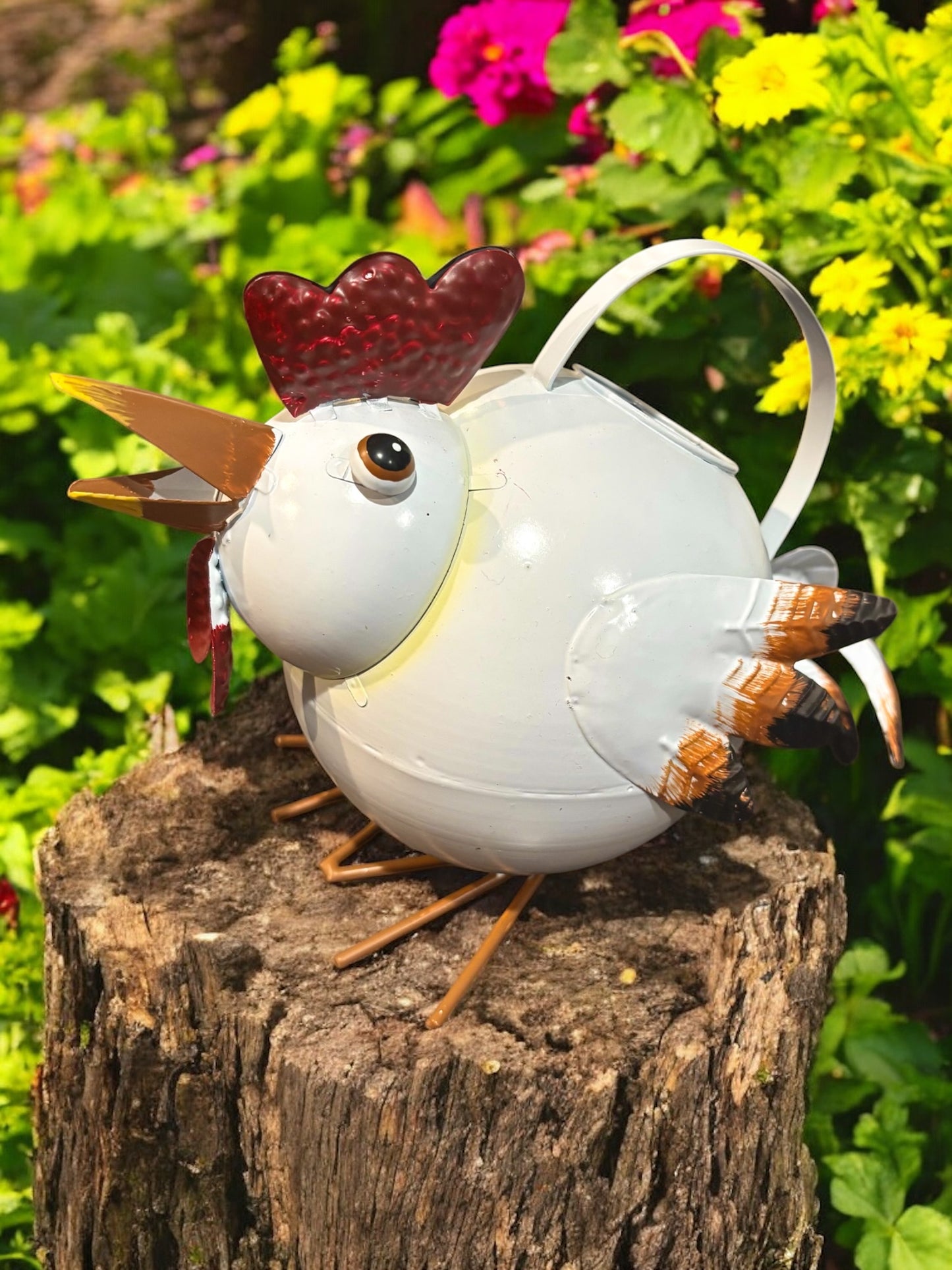 Hand Painted Metal Chicken Watering Can