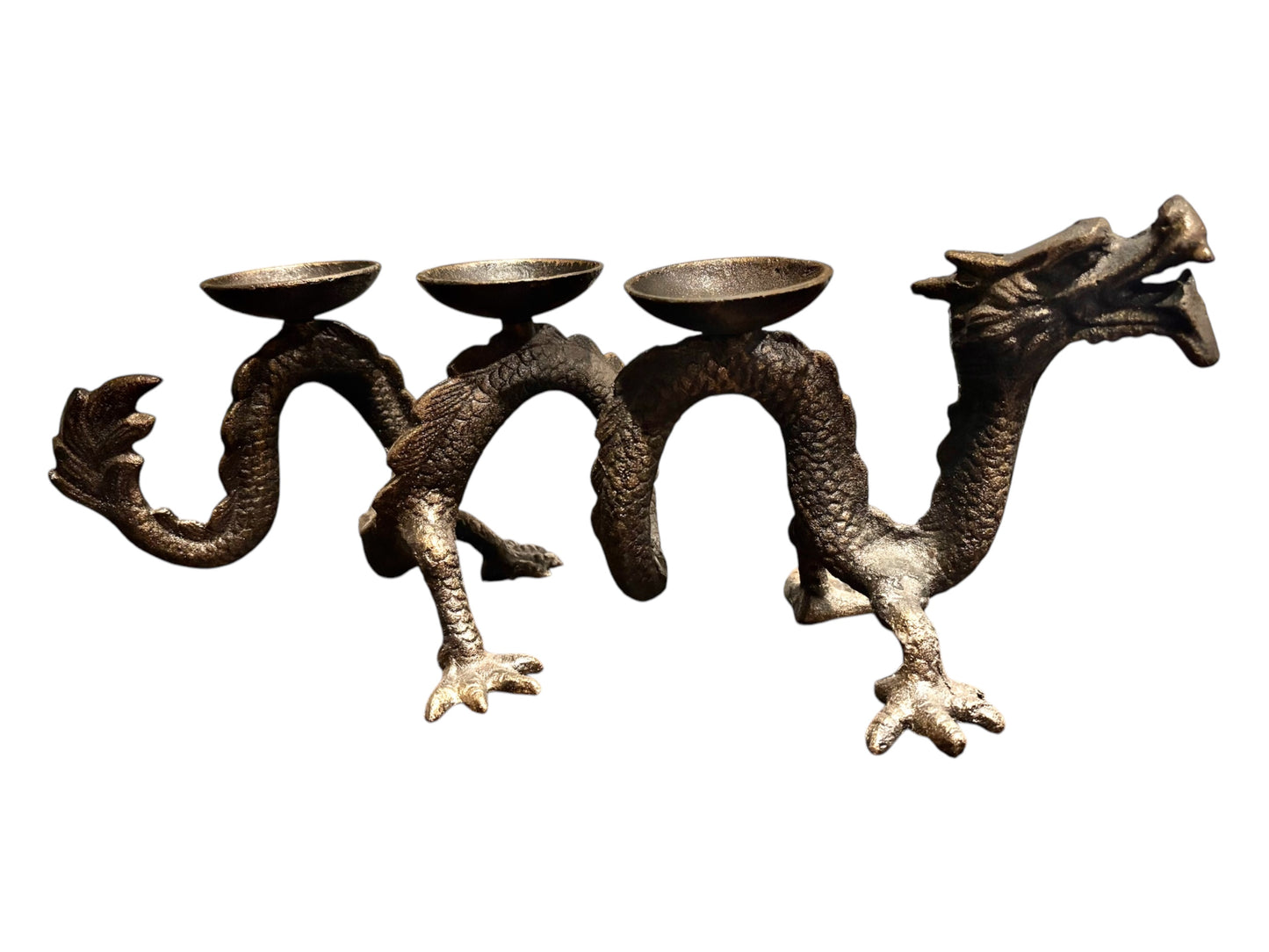 Cast Iron Dragon Candelabra