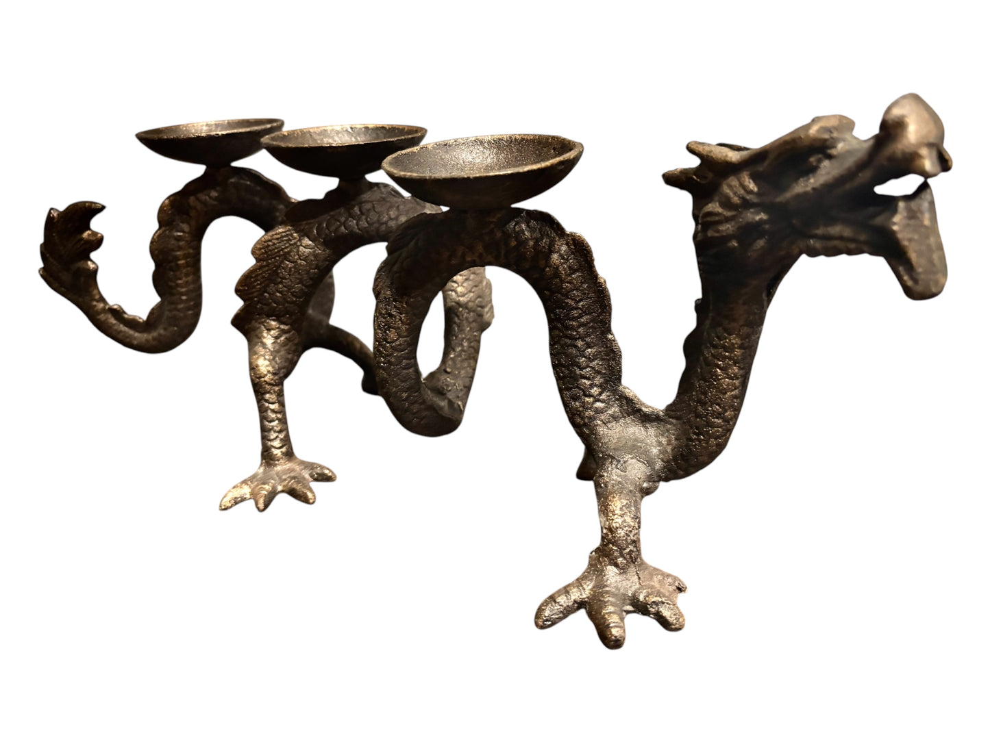 Cast Iron Dragon Candelabra