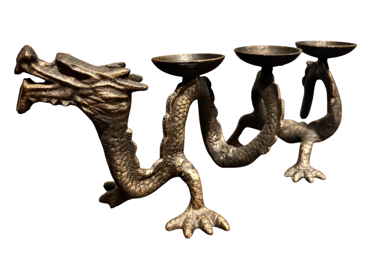 Cast Iron Dragon Candelabra