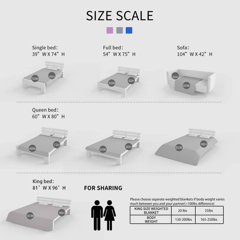 12 Lb Weighted Blanket/Throw Glass Beads with Tote Bag