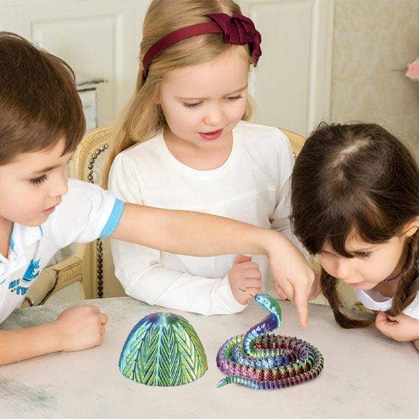 3D Printed Snake Scale Egg Fidget Toy with Egg Included (Multiple Colors): Green/Blue/Purple