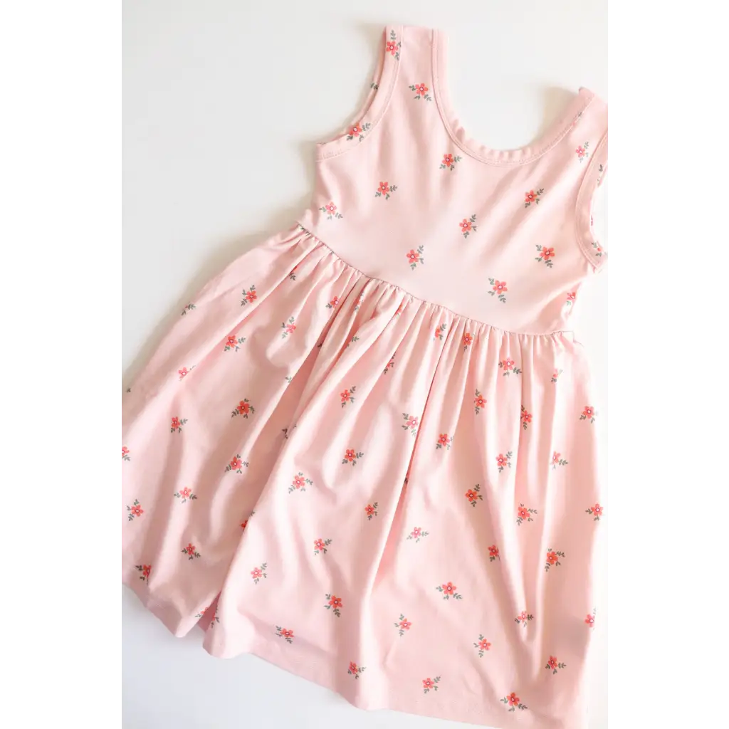 Bamboo Adventure Daisy Twirl Dress (Pink with Floral Print)
