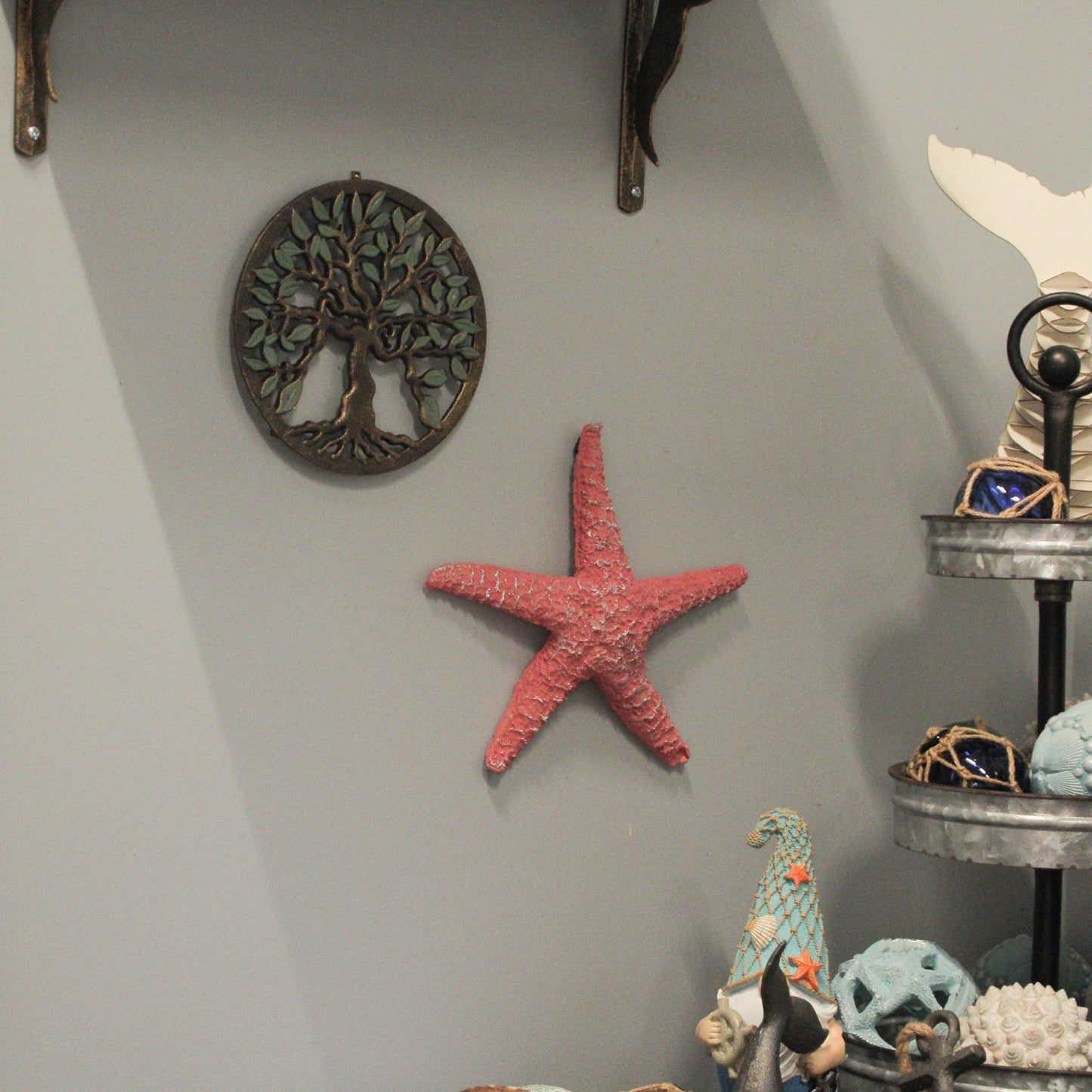 Cast Iron Tree of Life Trivet Antique Gold Finish