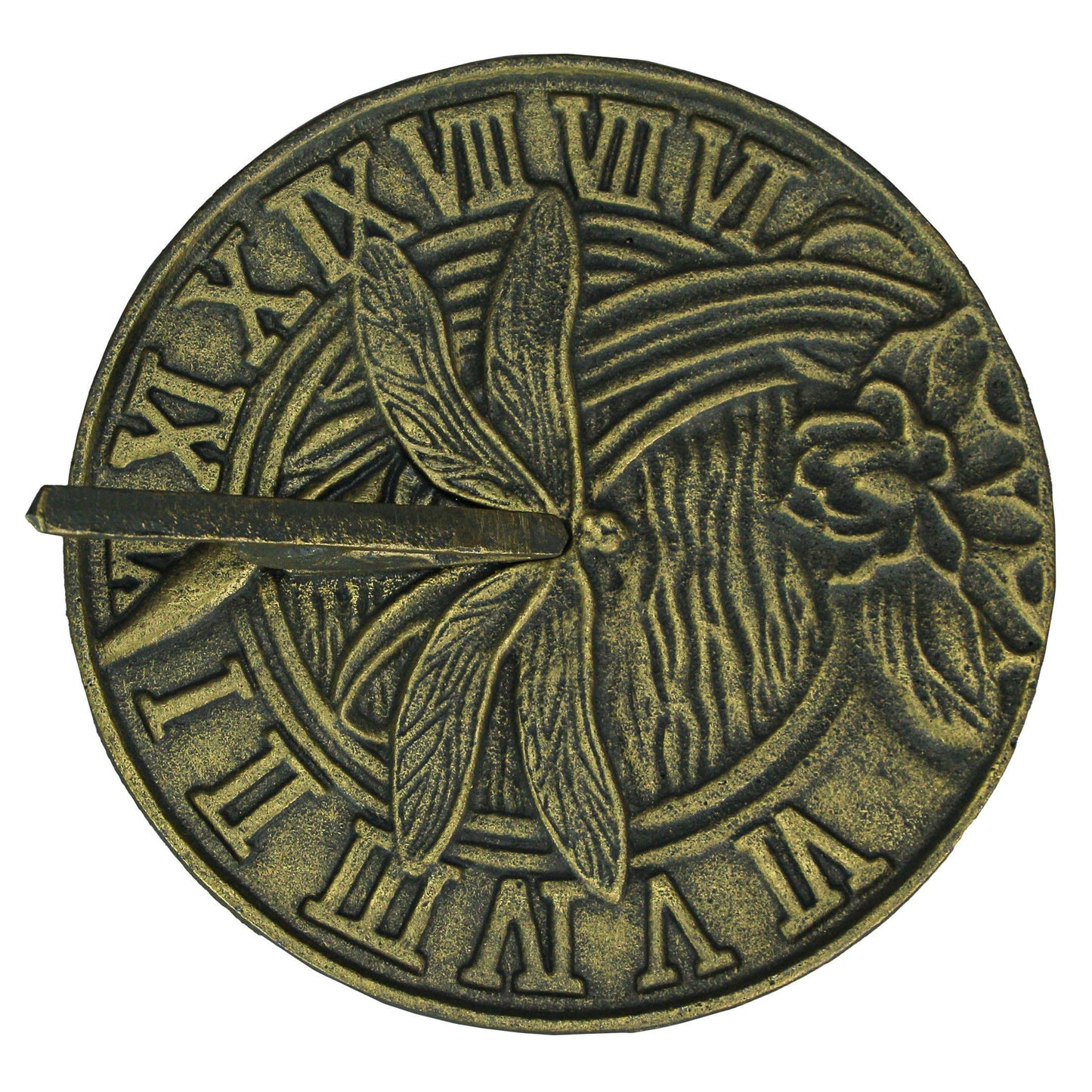 Cast Iron Verdigris Dragonfly Sundial