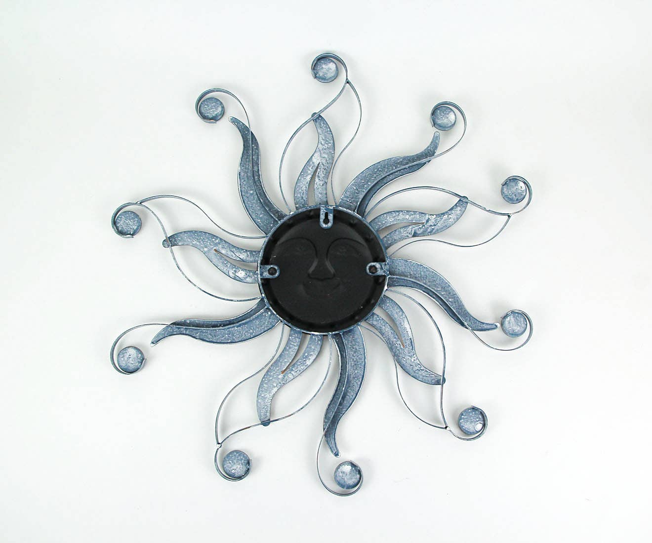 Copper Finish Metal Sun Face Sculpture