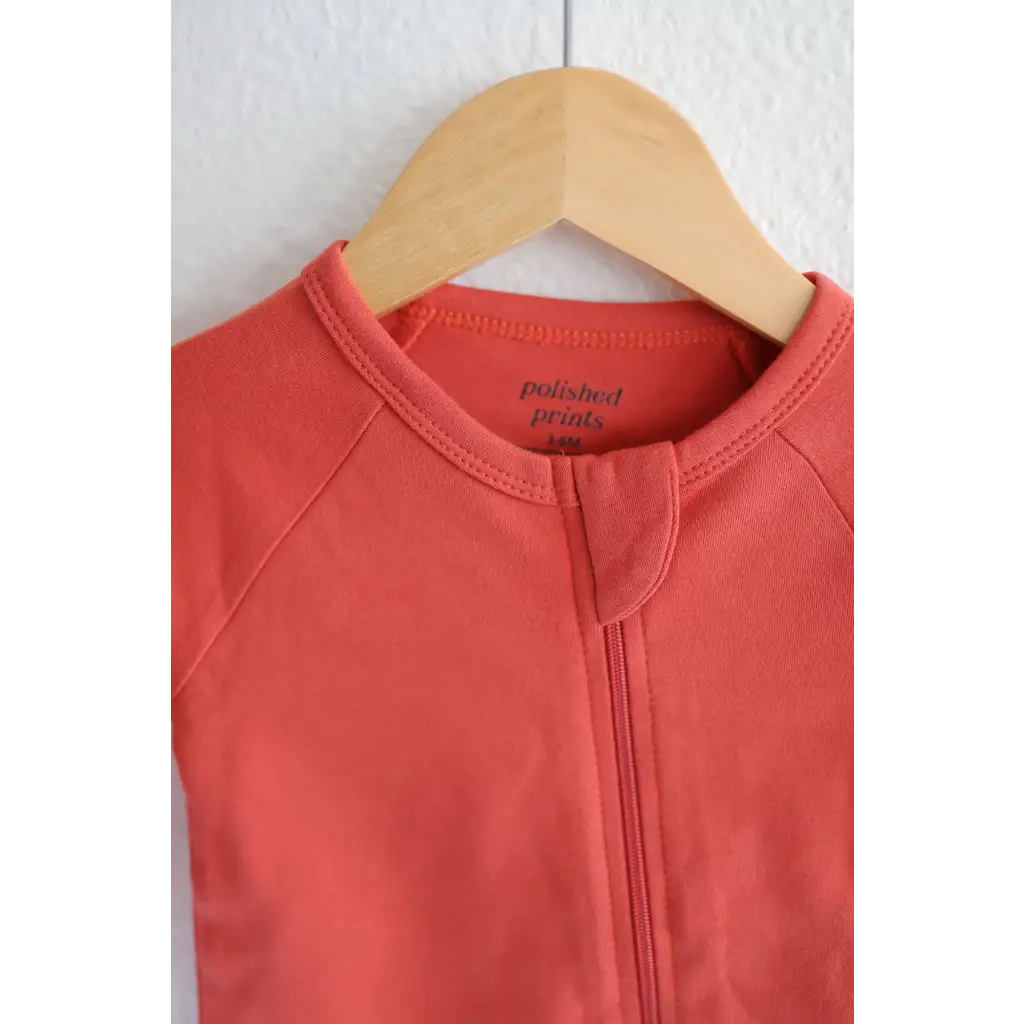 Organic Cotton Baby Zipper Sleeper (Coral)