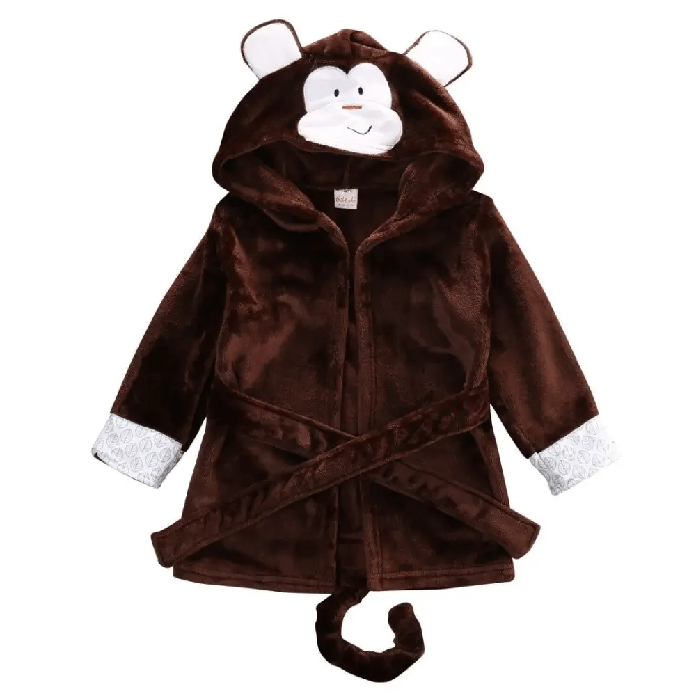 Cartoon Animal Hooded Baby Bathrobe & Sleepwear Robe - Multiple Designs
