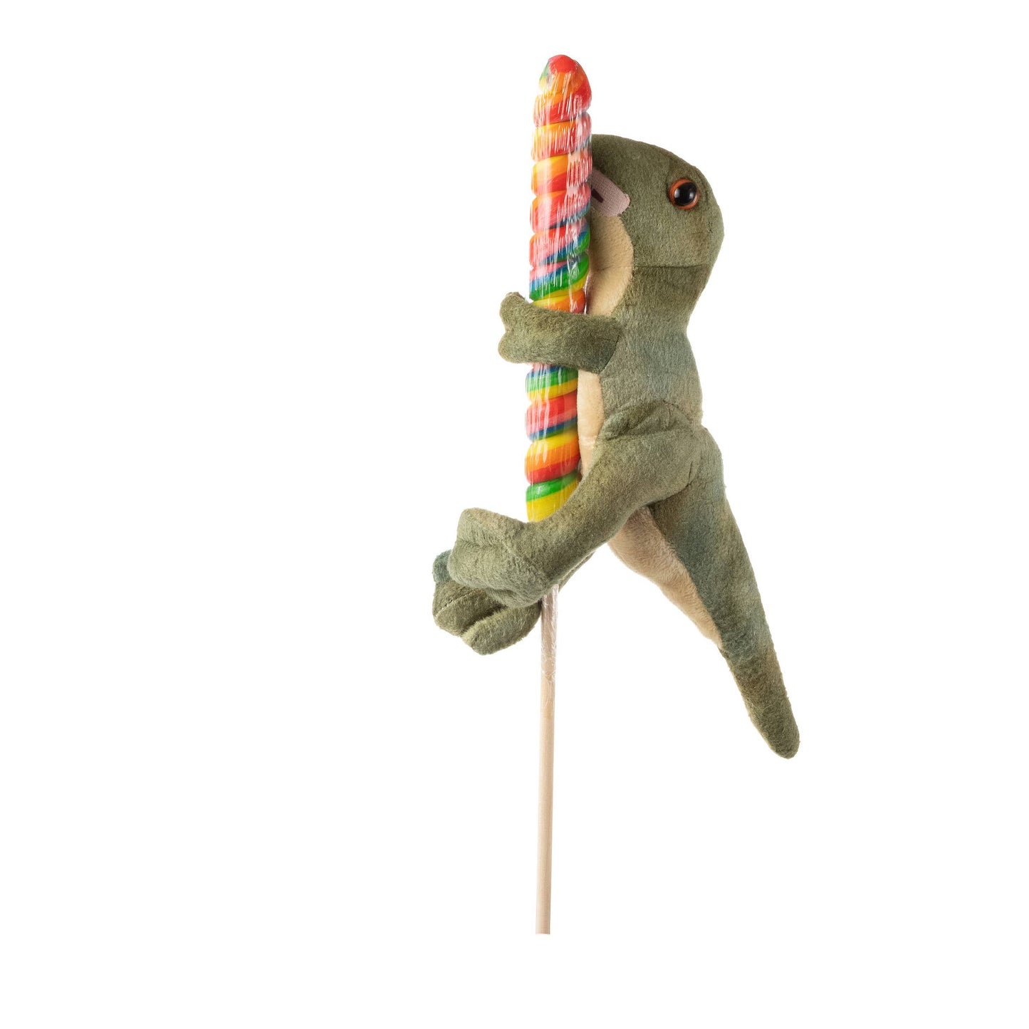 8" (20cm) Lollyplush T Rex Dino w/14" Rainbow Lollipop