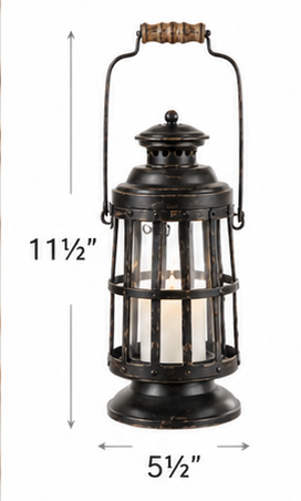 Curtis Island candle lantern measuring 5½ inches in diameter and 11½ inches high
