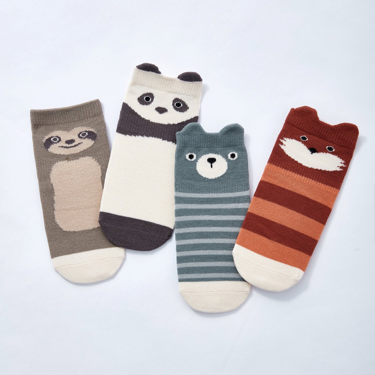 Organic Cotton Stay-On Baby & Toddler Non-Slip Socks (set of 4) - Critter Crew