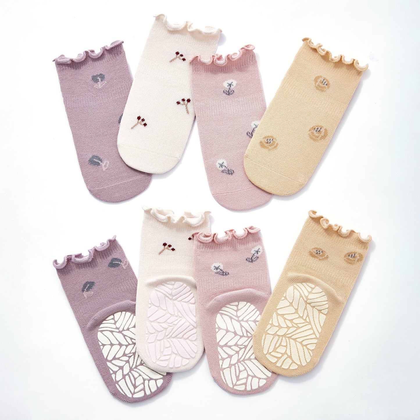 Organic Cotton Stay-On Baby, Toddler, Little Kid Non-Slip Socks (set of 4) - Little Wonder Things