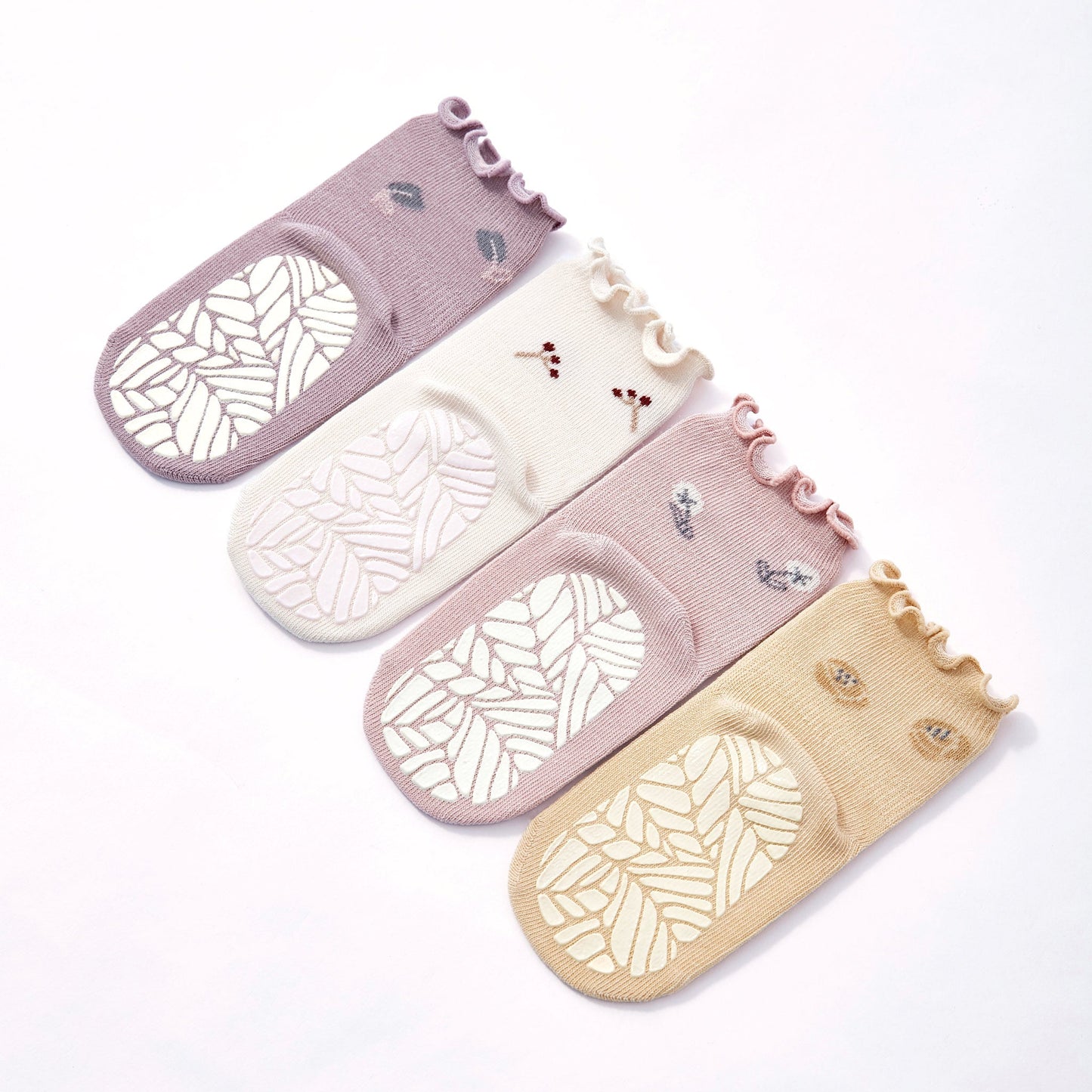 Organic Cotton Stay-On Baby, Toddler, Little Kid Non-Slip Socks (set of 4) - Little Wonder Things