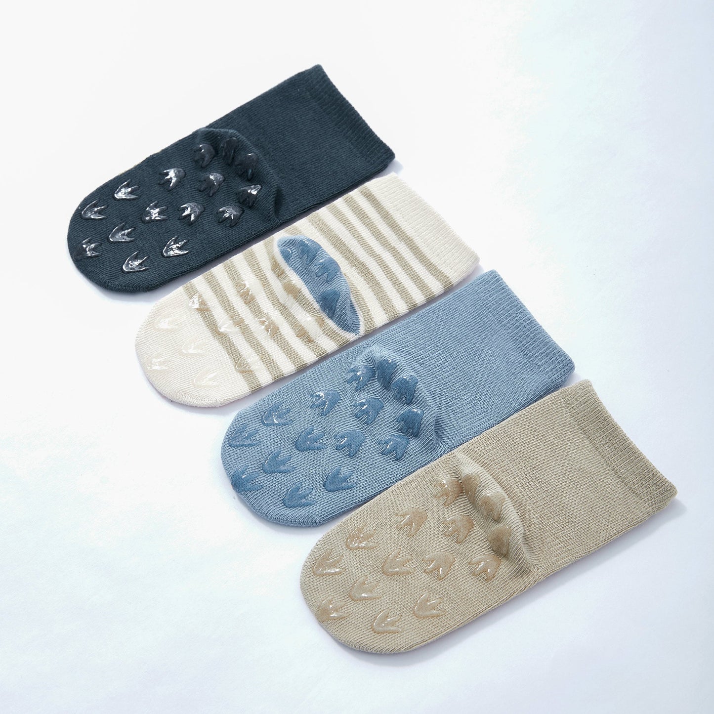 Organic Stay-On Baby & Toddler Non-Slip Socks (4 Pairs)