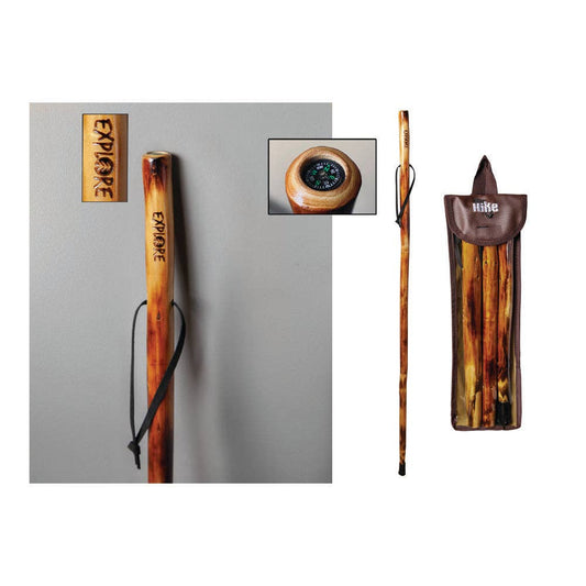 Walking Stick W/ Compass & Pouch