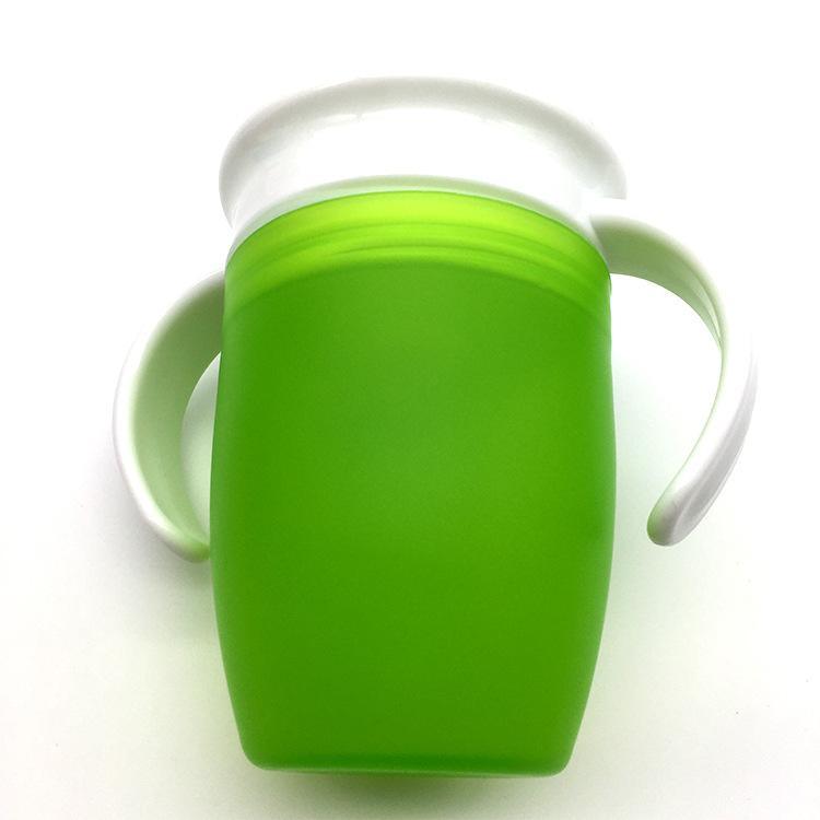 Leak-Proof Rotatable Magic Learning Cup for Babies - 240ml Silicone Sippy Cup - Multiple Colors