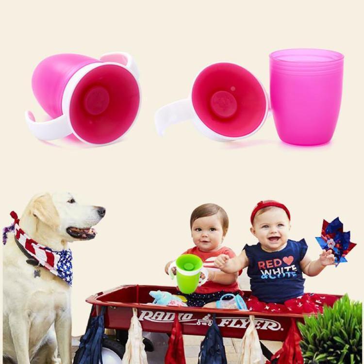 Leak-Proof Rotatable Magic Learning Cup for Babies - 240ml Silicone Sippy Cup - Multiple Colors