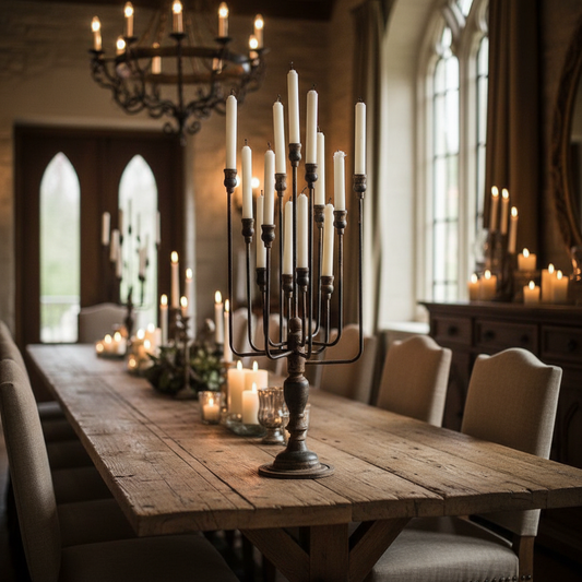 13-Candle Iron Candelabra - Elegant Styled Shot