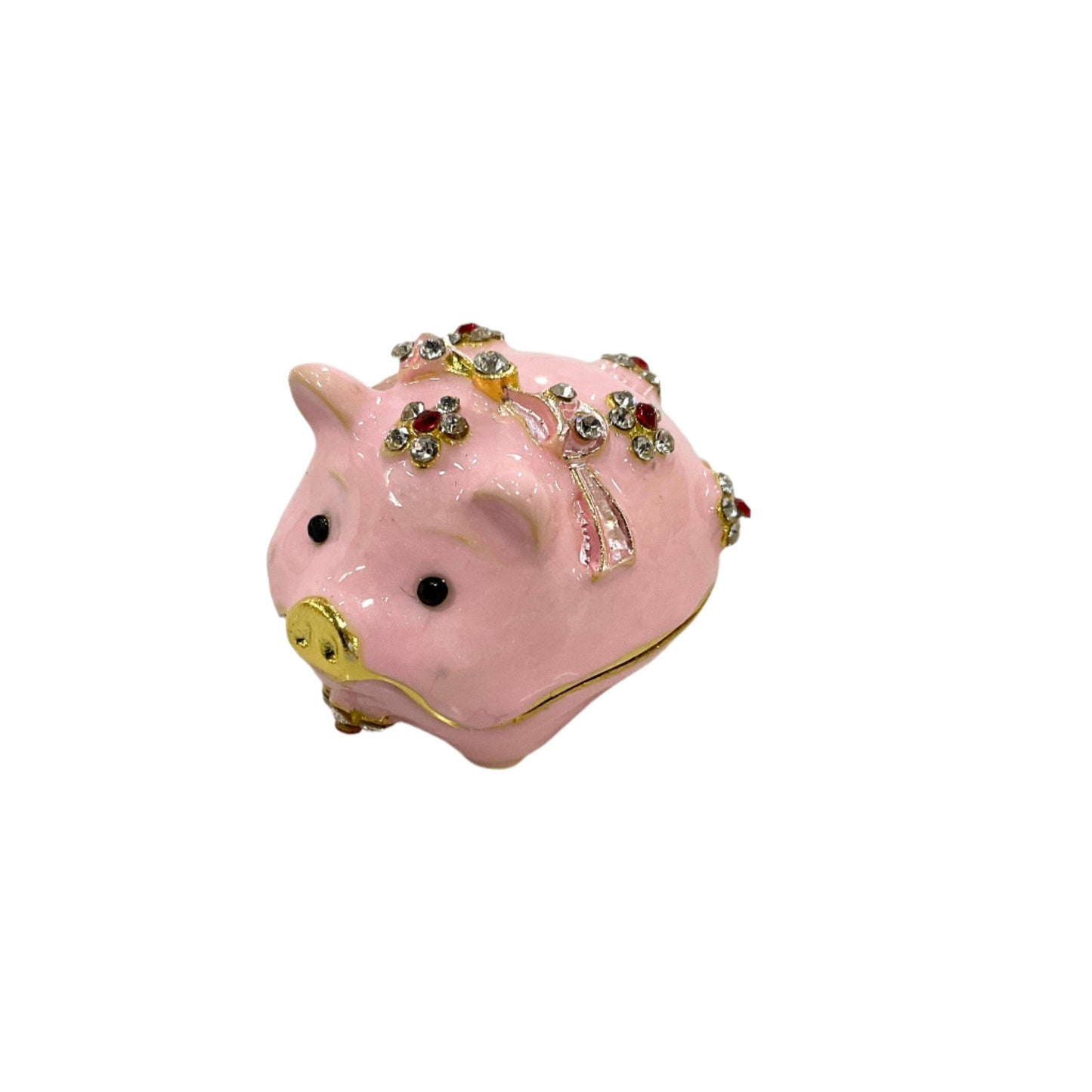 Jeweled Enameled Pig Trinket Box