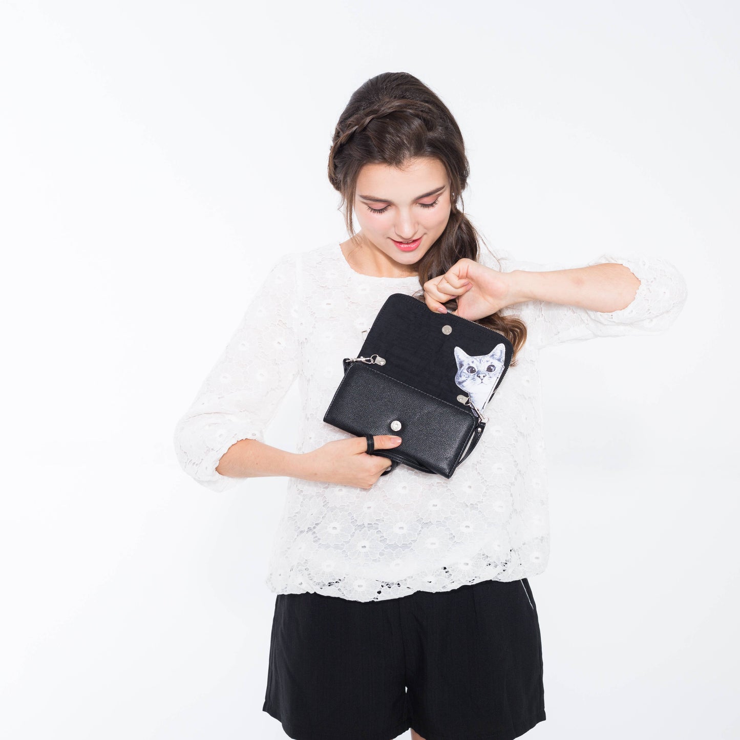 Peeking Cats Wallet Purse