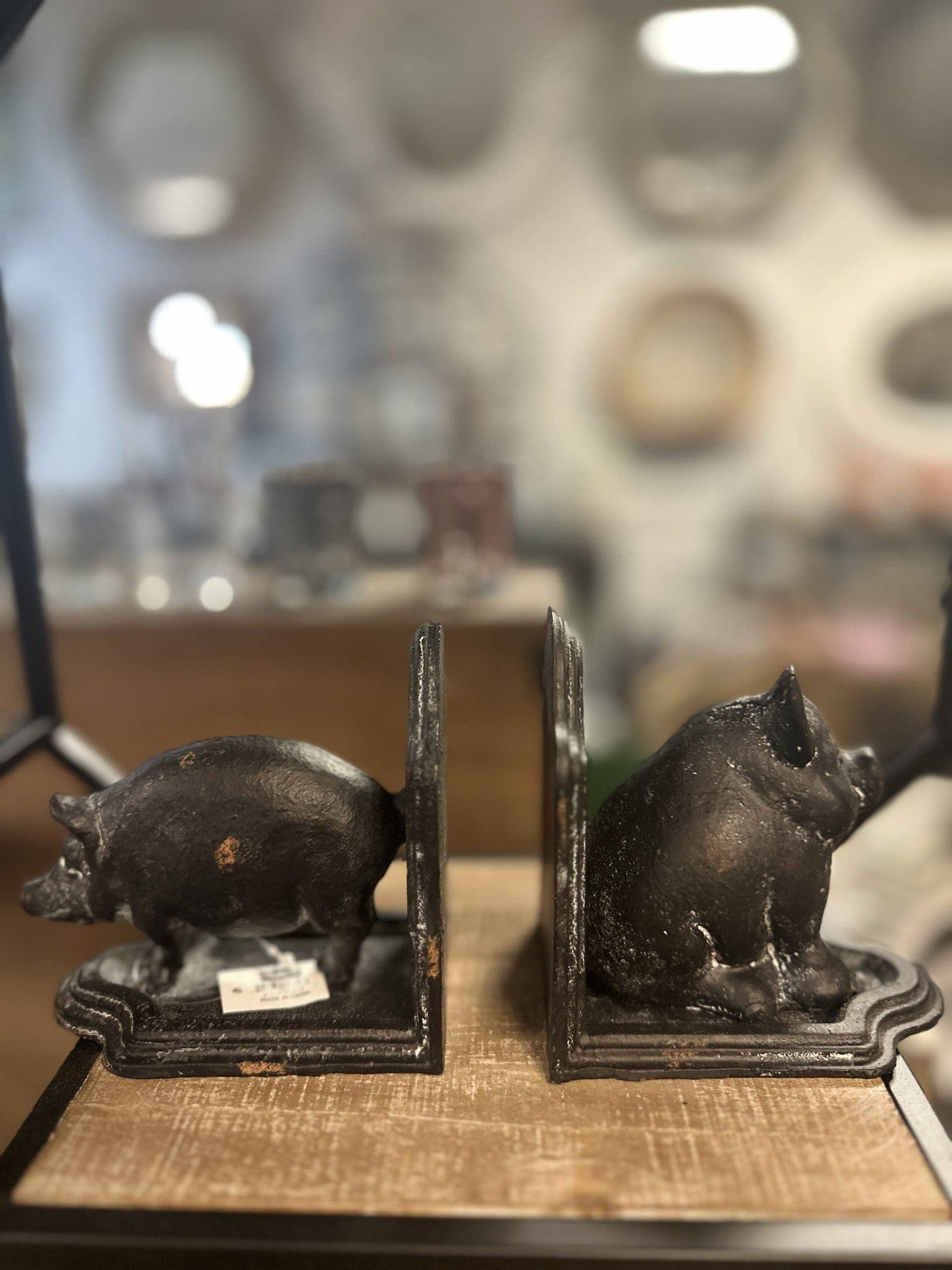 Cast Iron Pig Bookend Pair (set of 2)