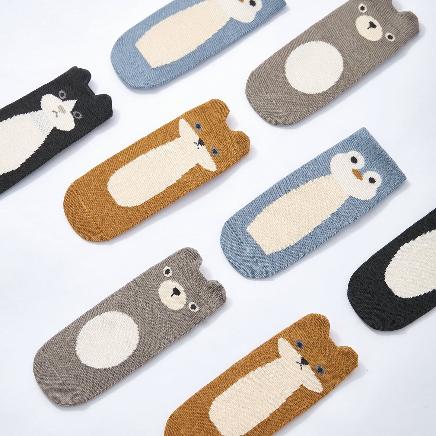 Organic Cotton Stay-On Baby & Toddler Non-Slip Socks (Set of 4) - Critter Crew 2