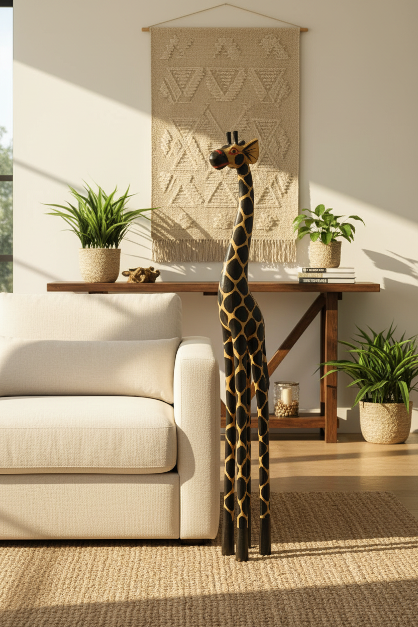 36-inch Giraffe Sculpture in Living Room