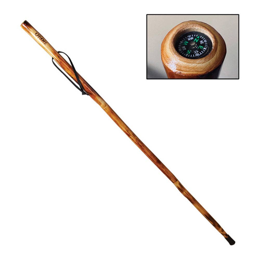 Walking Stick W/ Compass & Pouch