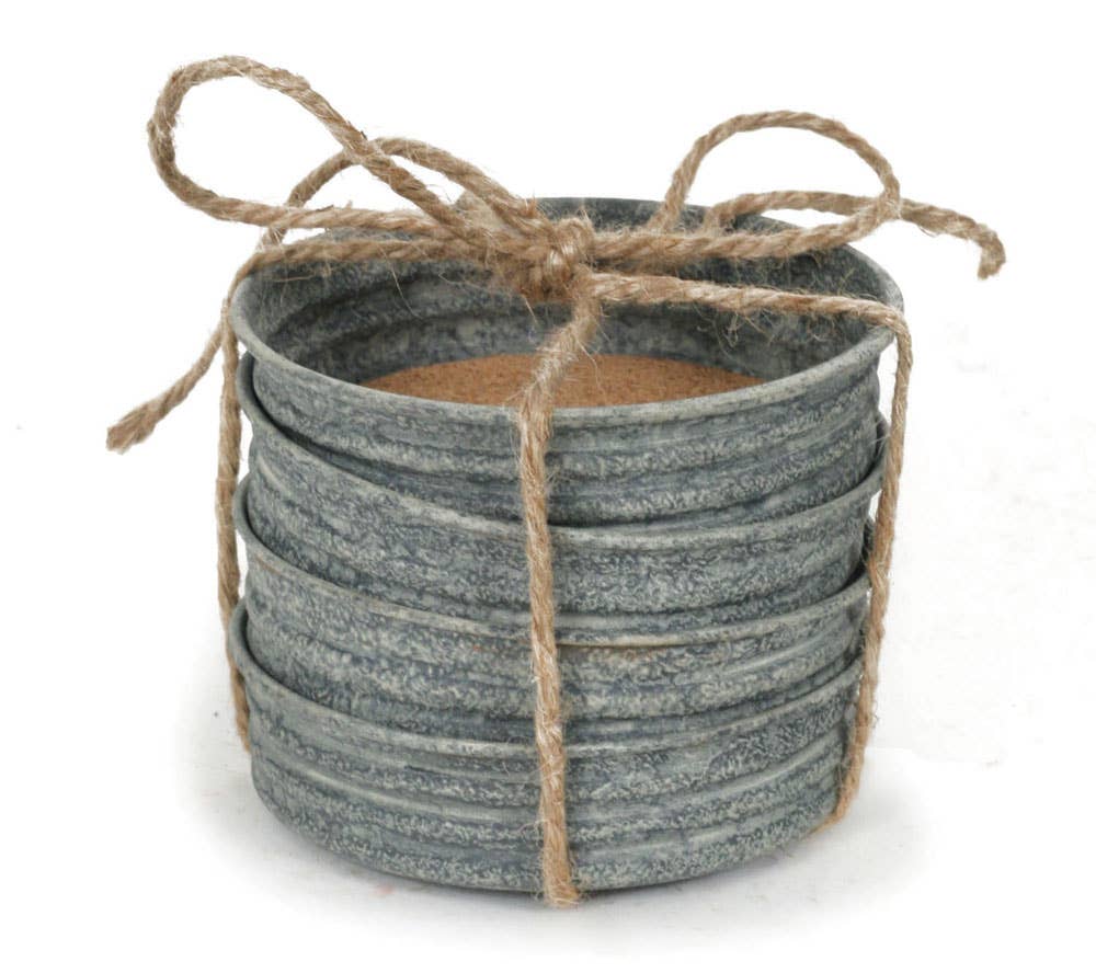 Cat Is Home mason jar lid coaster on top of a wide-mouth Mason jar – set of 4 rustic coasters, perfect gift for cat lovers and pet enthusiasts by GoodStuff Co wrapped in twine