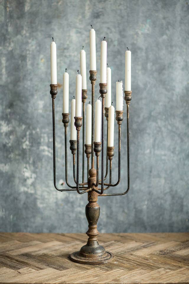 13-Candle Iron Candelabra