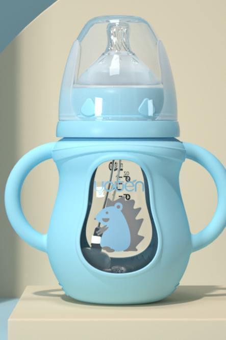 Tempered Glass Baby Bottle with Straw | Drop-Resistant | 150ml & 240ml