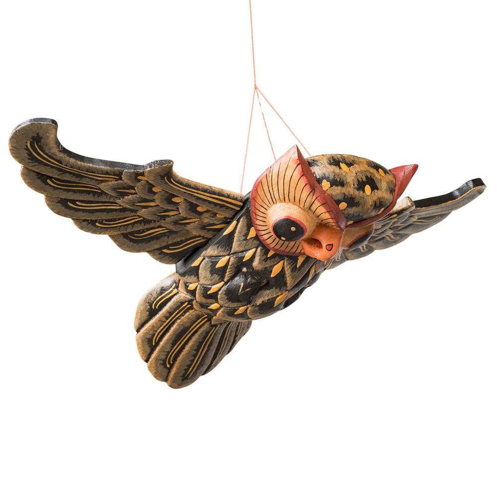 Wooden Flying Owl